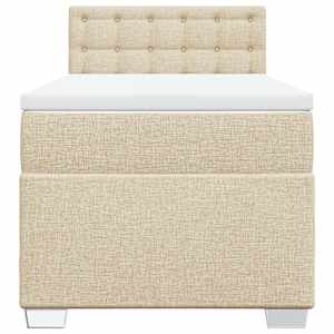 Box spring postel s matrací krémová 80 x 200 cm textil - obrázek 4