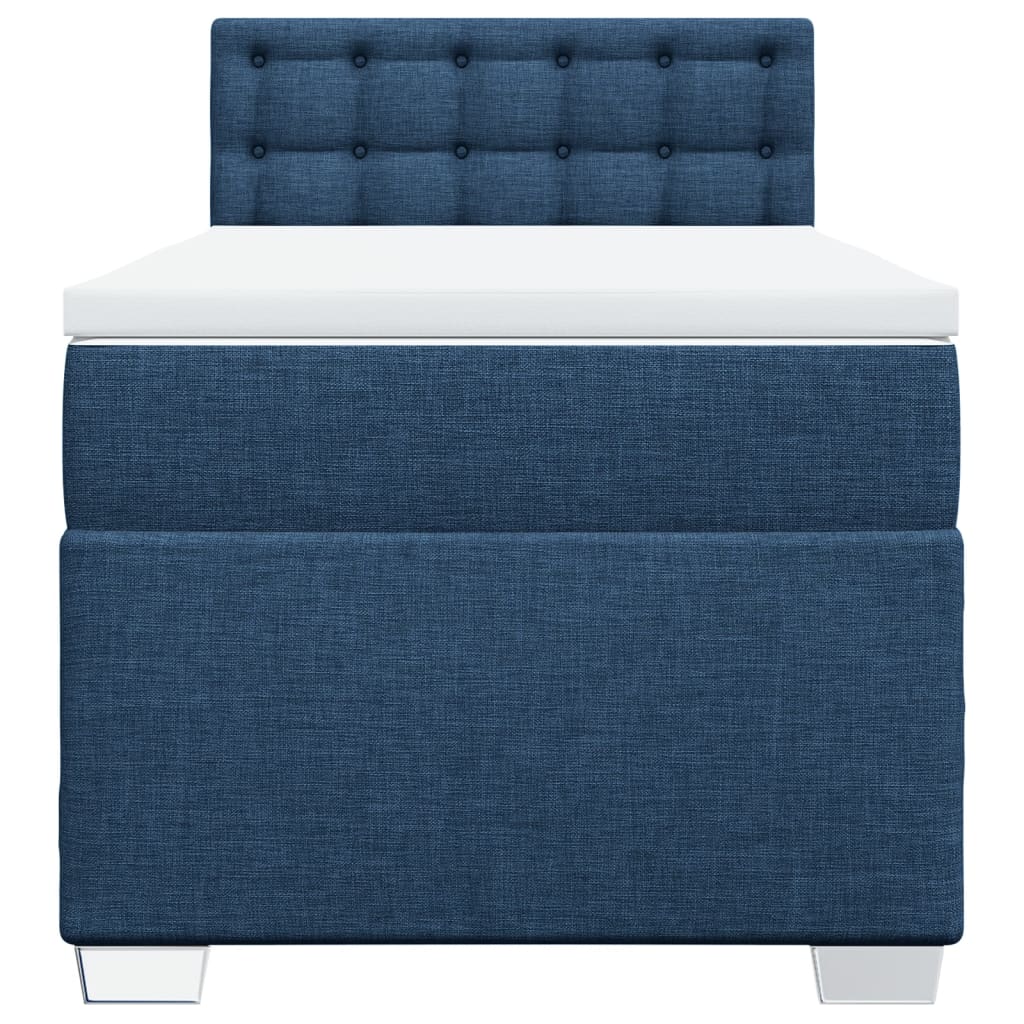 vidaXL Boxspring met matras stof blauw 80x200 cm, foto 4