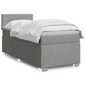 Box spring postel s matrací světle šedá 90x190 cm textil - obrázek 1