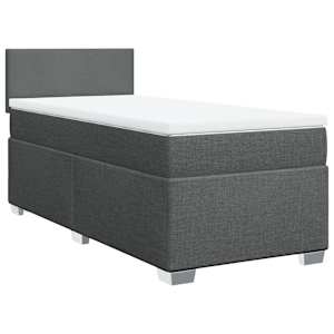 Box spring postel s matrací tmavě šedá 90x190 cm textil - obrázek 2