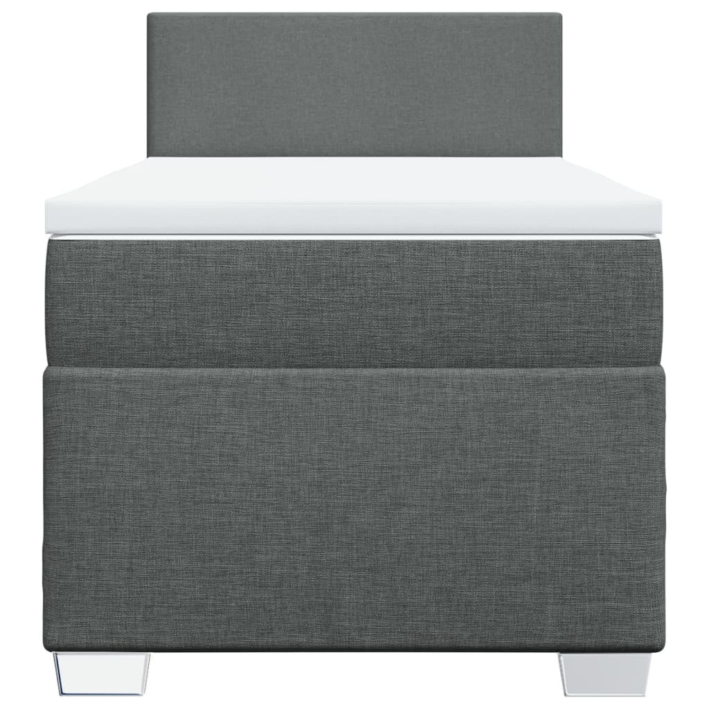vidaXL Boxspring met matras stof donkergrijs 90x190 cm grijs, foto 4