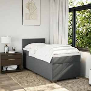 Box spring postel s matrací tmavě šedá 90x190 cm textil - obrázek 3