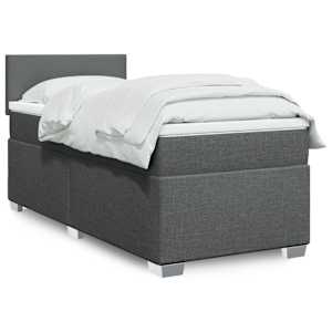 Box spring postel s matrací tmavě šedá 90x190 cm textil - obrázek 1