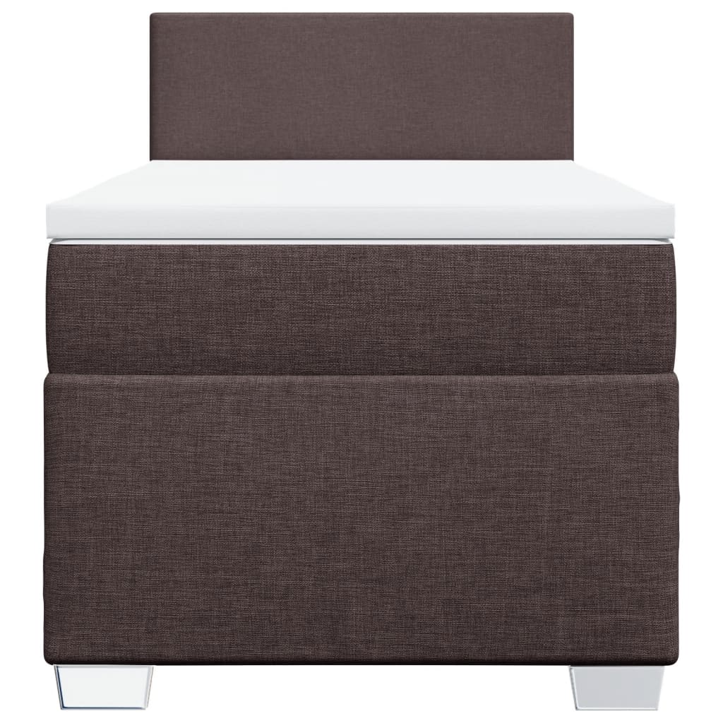 vidaXL Boxspring met matras stof donkerbruin 90x190 cm bruin, foto 4