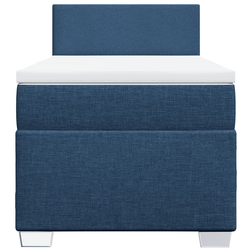 vidaXL Boxspring met matras stof blauw 90x190 cm, foto 4