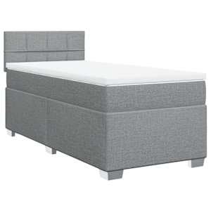 Box spring postel s matrací světle šedá 90x190 cm textil - obrázek 2