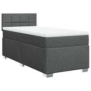 Box spring postel s matrací tmavě šedá 90x190 cm textil - obrázek 2