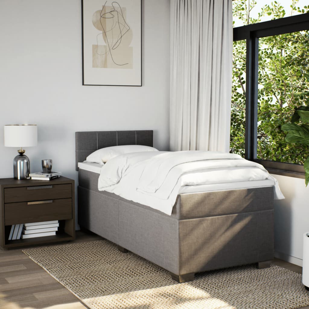 Thumbnail - vidaXL Boxspringbett mit Matratze Taupe 90x190 cm Stoff