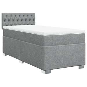 Box spring postel s matrací světle šedá 90x190 cm textil - obrázek 2