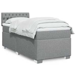 Box spring postel s matrací světle šedá 90x190 cm textil - obrázek 1