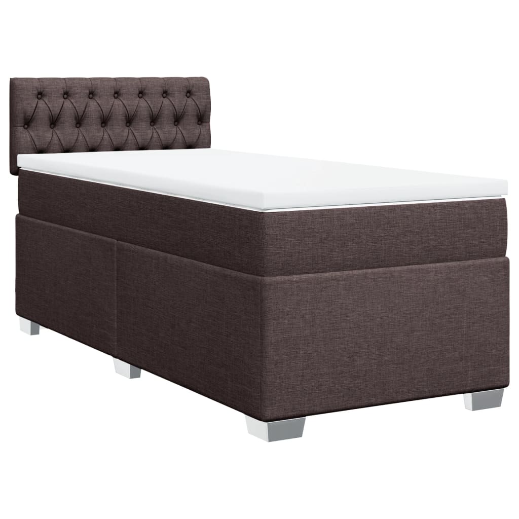 vidaXL Boxspring met matras stof donkerbruin 90x190 cm bruin, foto 3