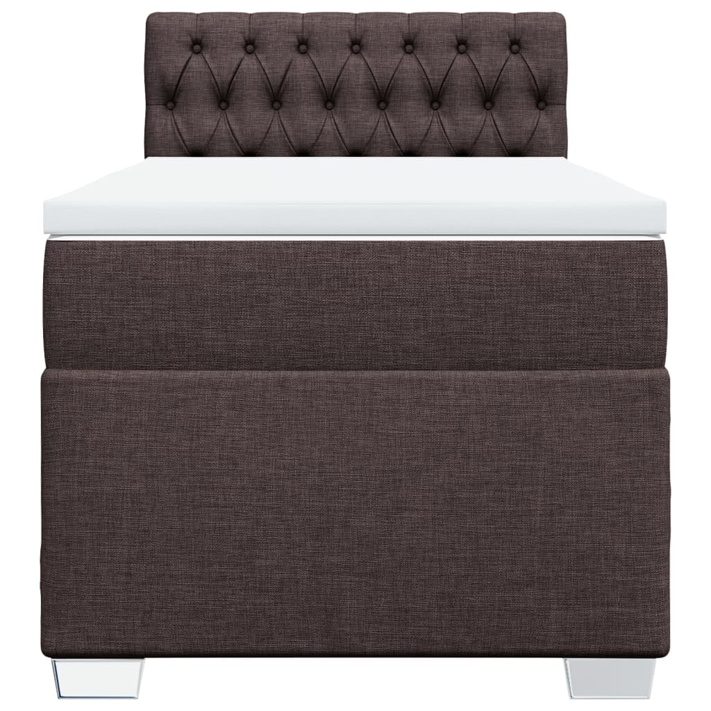 vidaXL Boxspring met matras stof donkerbruin 90x190 cm bruin, foto 4