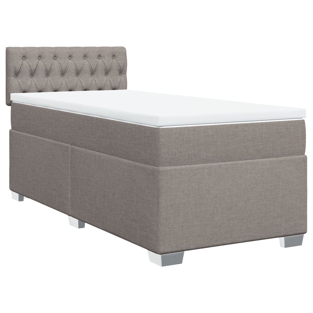 vidaXL Boxspring met matras stof taupe 90x190 cm, foto 3