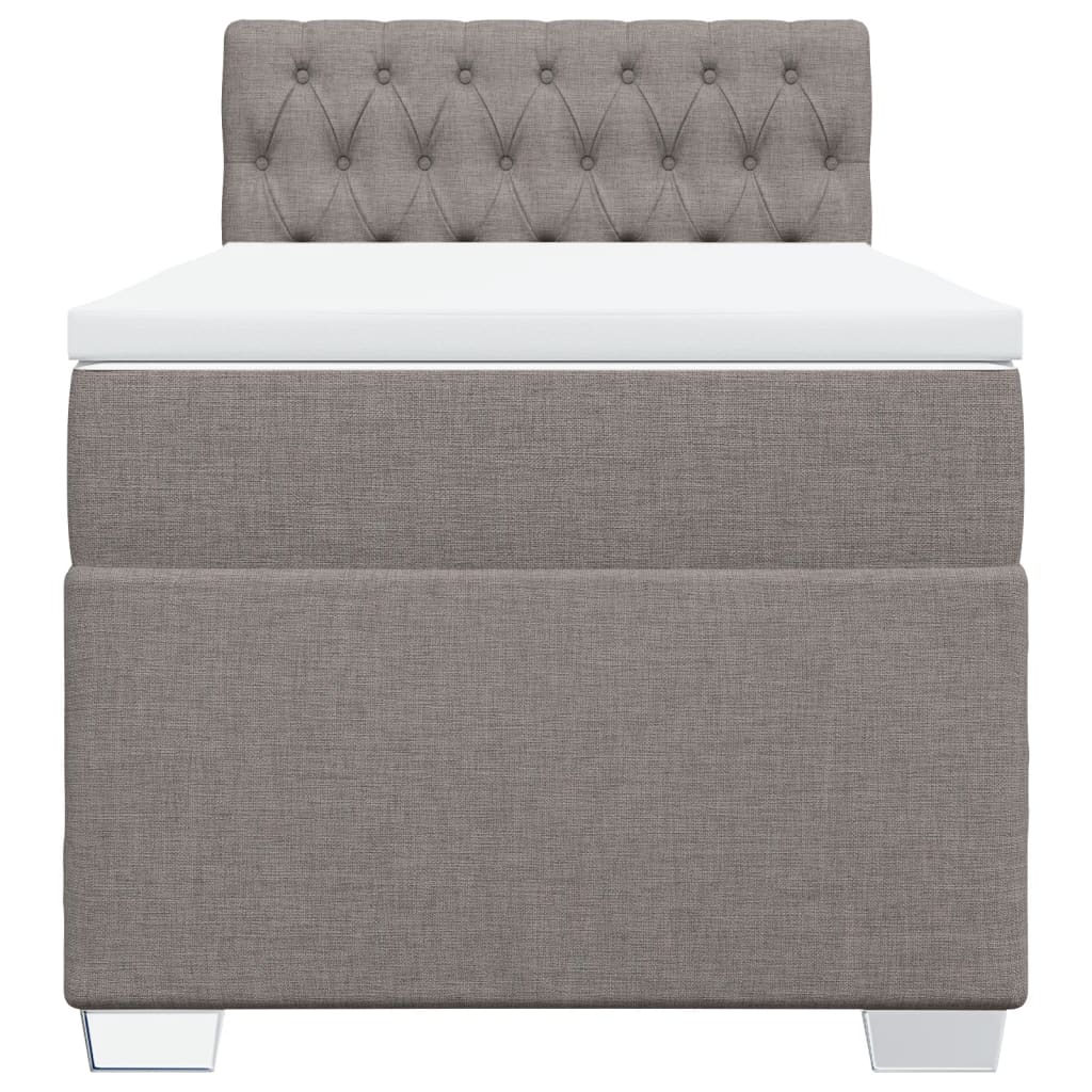 vidaXL Boxspring met matras stof taupe 90x190 cm, foto 4