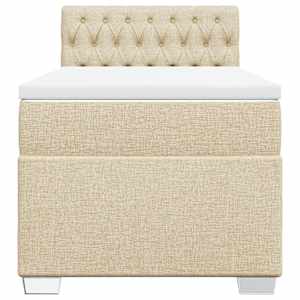 Box spring postel s matrací krémová 90x190 cm textil - obrázek 4