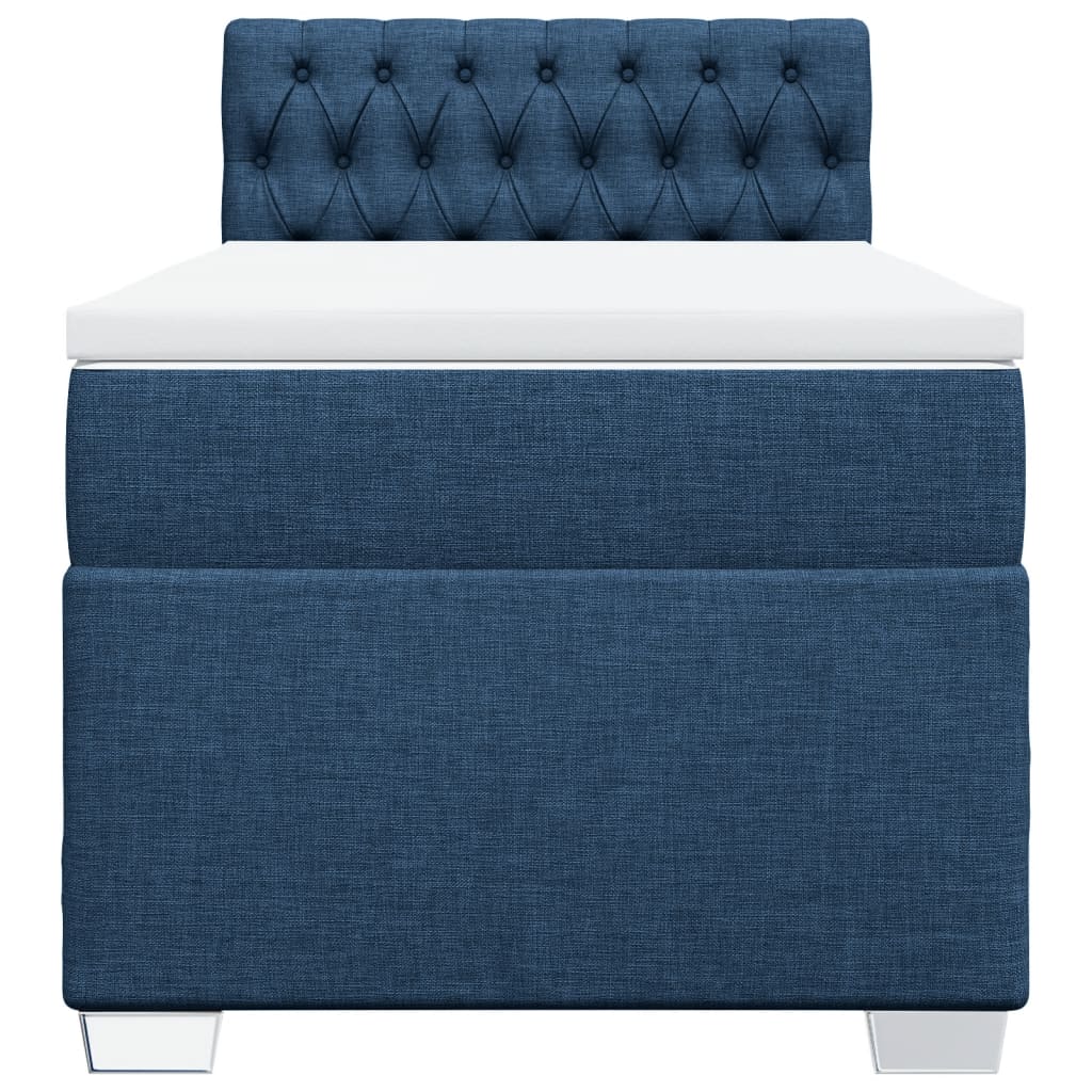 vidaXL Boxspring met matras stof blauw 90x190 cm, foto 4