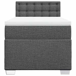 Box spring postel s matrací tmavě šedá 90x190 cm textil - obrázek 4