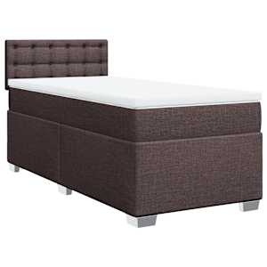 Box spring postel s matrací tmavě hnědá 90x190 cm textil - obrázek 2