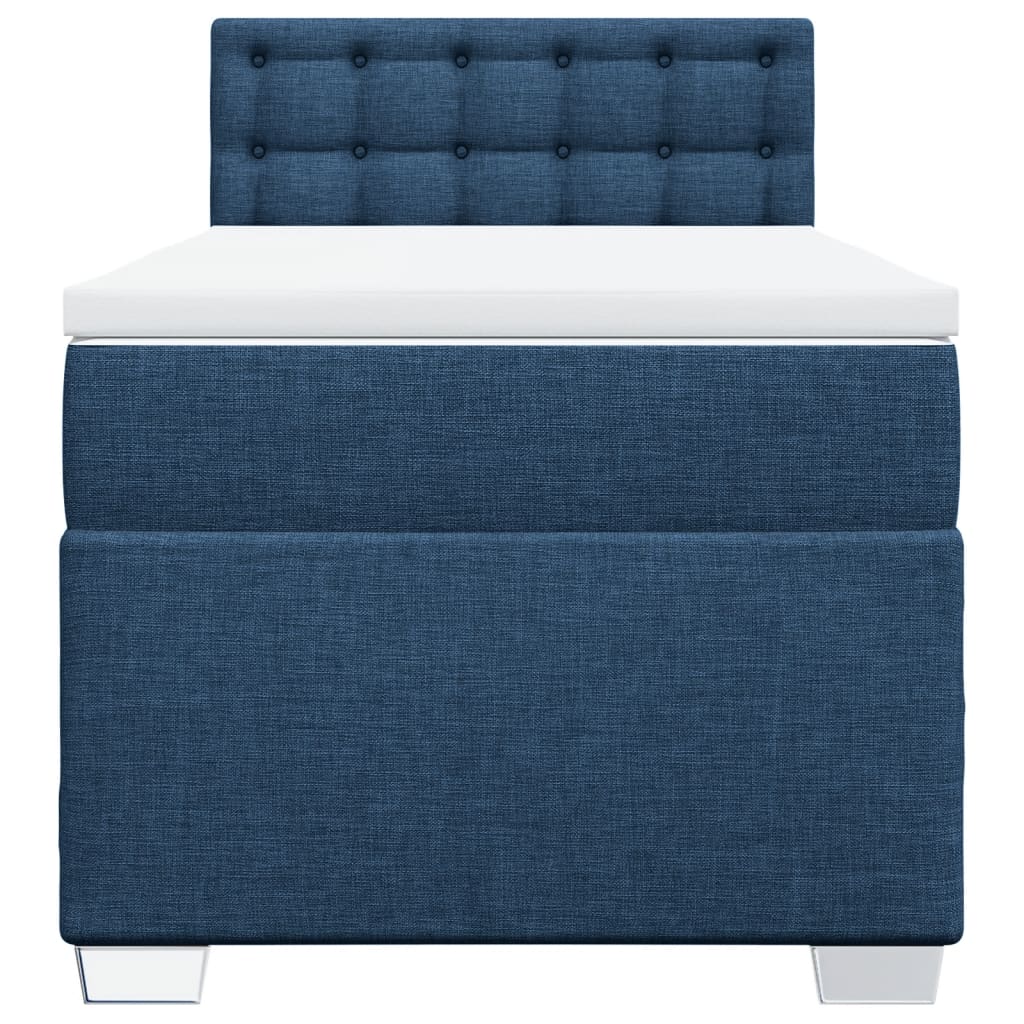 vidaXL Boxspring met matras stof blauw 90x190 cm, foto 4
