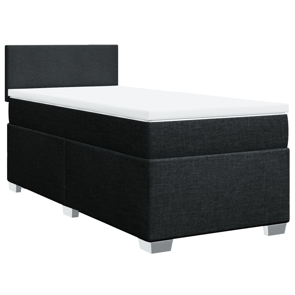 vidaXL Box spring postel s matrací černá 90x200 cm textil