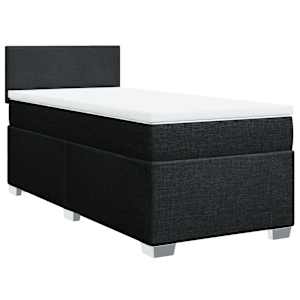 Box spring postel s matrací černá 90x200 cm textil - obrázek 2