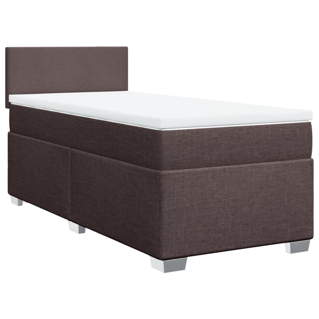 Thumbnail - vidaXL Boxspringbett mit Matratze Dunkelbraun 90x200 cm Stoff