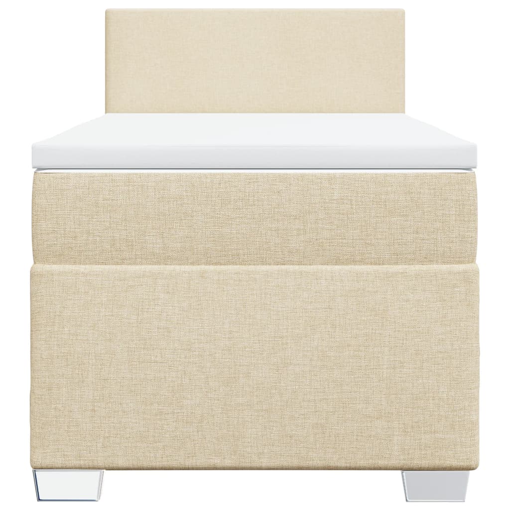 vidaXL Boxspring met matras stof crèmekleurig 90x200 cm, foto 4