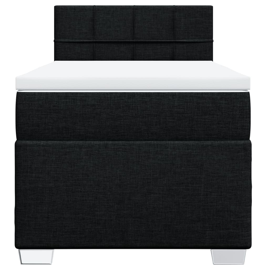 vidaXL Boxspring met matras stof zwart 90x200 cm, foto 4