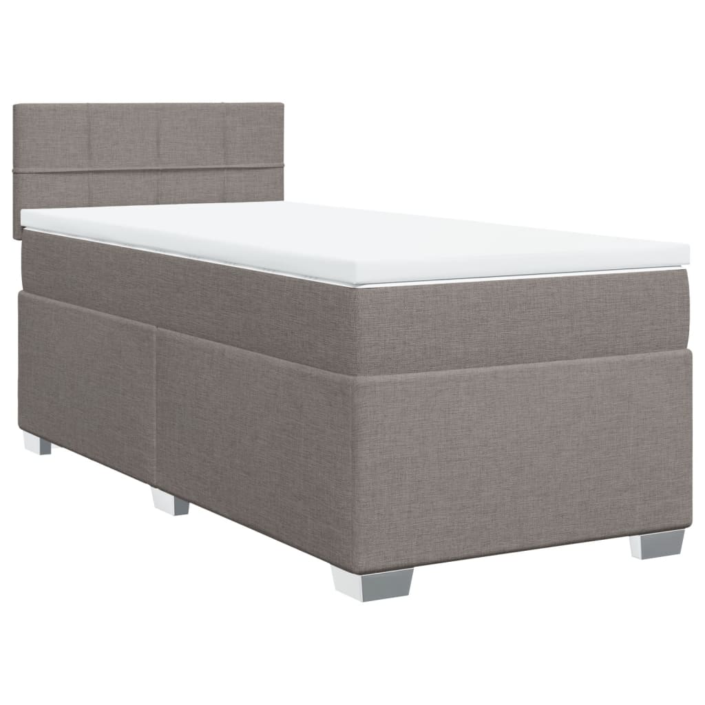vidaXL Boxspring met matras stof taupe 90x200 cm, foto 3