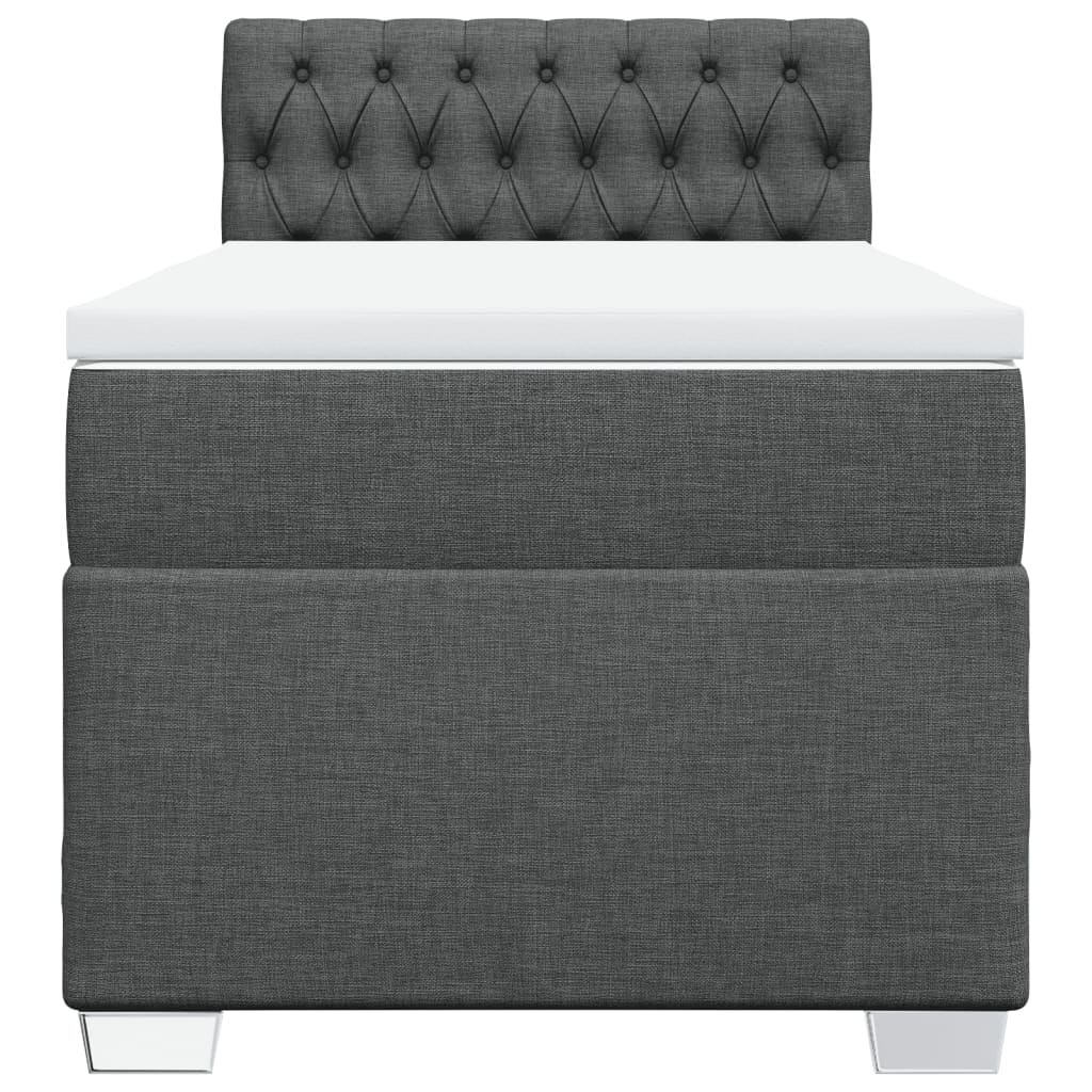vidaXL Boxspring met matras stof donkergrijs 90x200 cm grijs, foto 4