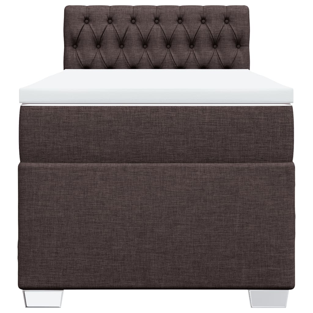 vidaXL Boxspring met matras stof donkerbruin 90x200 cm bruin, foto 4