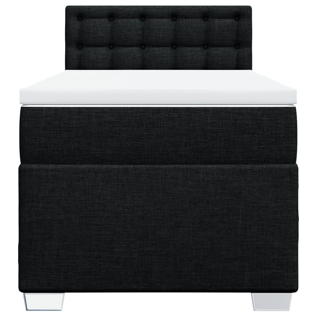 vidaXL Boxspring met matras stof zwart 90x200 cm, foto 4