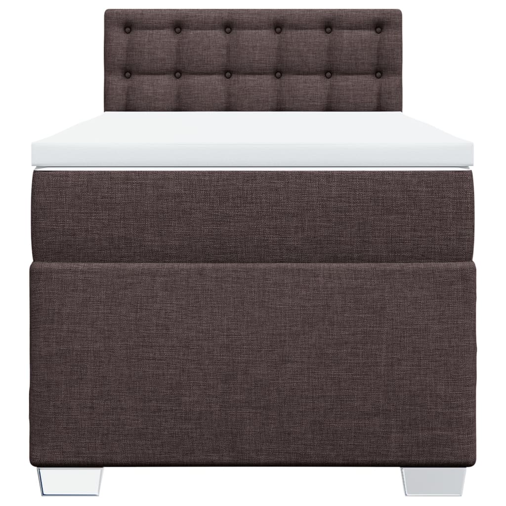 vidaXL Boxspring met matras stof donkerbruin 90x200 cm bruin, foto 4