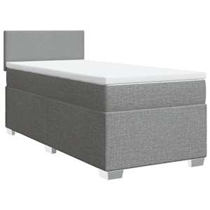 Box spring postel s matrací světle šedý 100 x 200 cm textil - obrázek 2