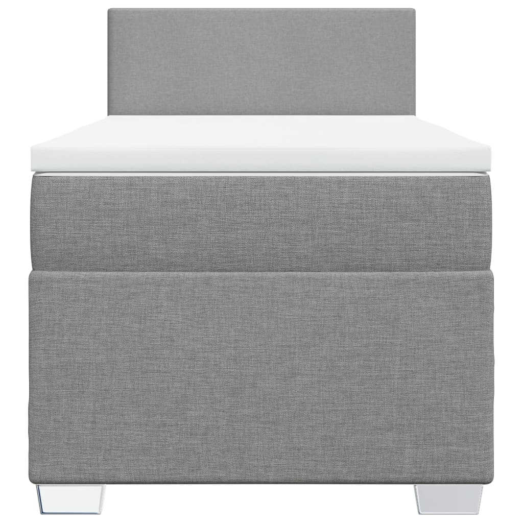 vidaXL Boxspring met matras stof lichtgrijs 100x200 cm grijs, foto 4
