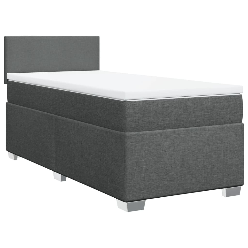 vidaXL Boxspring met matras stof donkergrijs 100x200 cm grijs, foto 3