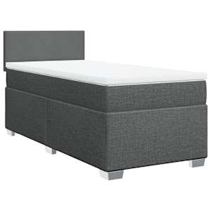 Box spring postel s matrací tmavě šedá 100 x 200 cm textil - obrázek 2