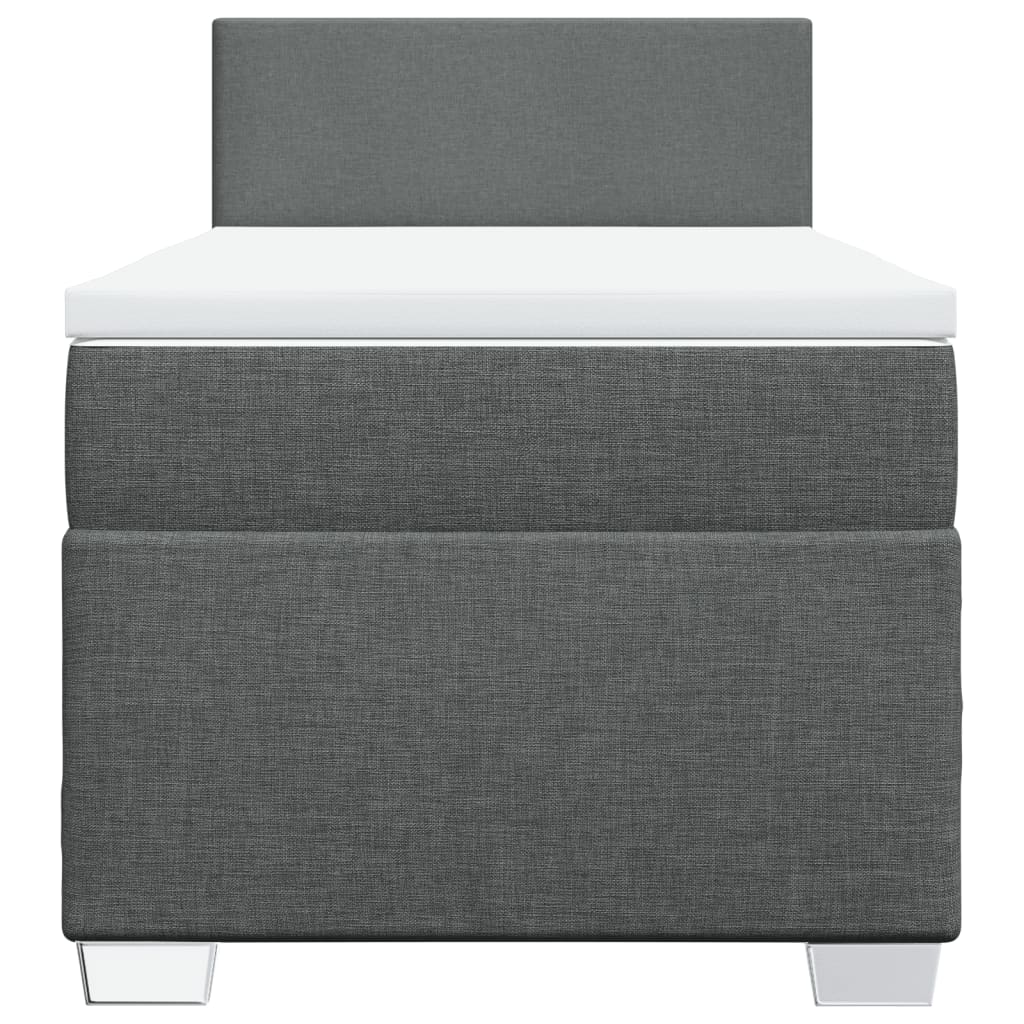vidaXL Boxspring met matras stof donkergrijs 100x200 cm grijs, foto 4