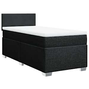 Box spring postel s matrací černá 100 x 200 cm textil - obrázek 2