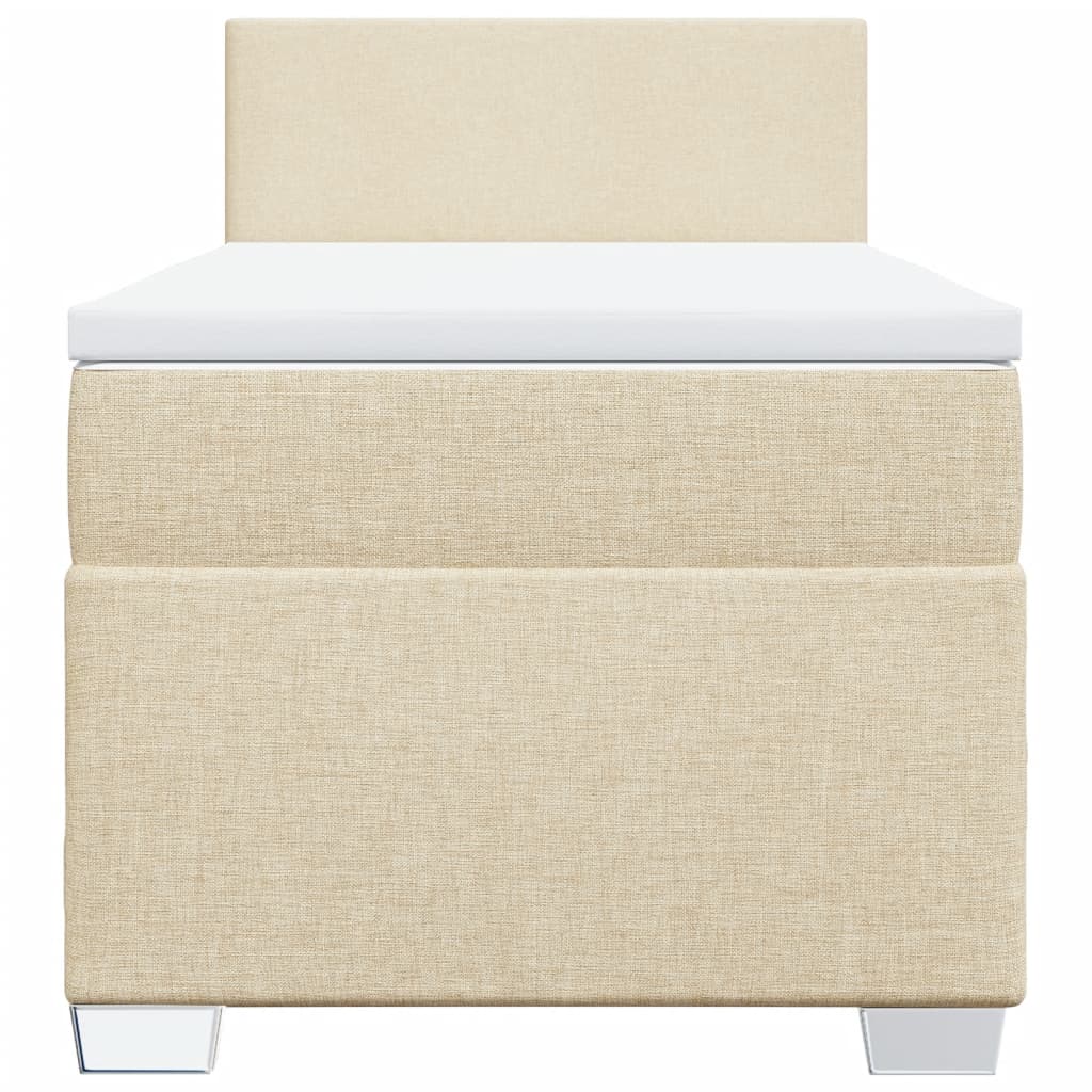 vidaXL Boxspring met matras stof crèmekleurig 100x200 cm, foto 4