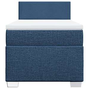 Box spring postel s matrací modrá 100 x 200 cm textil - obrázek 4