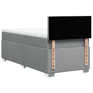 Box spring postel s matrací světle šedý 100 x 200 cm textil - obrázek 6