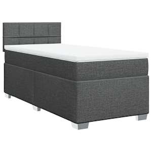 Box spring postel s matrací tmavě šedá 100 x 200 cm textil - obrázek 2