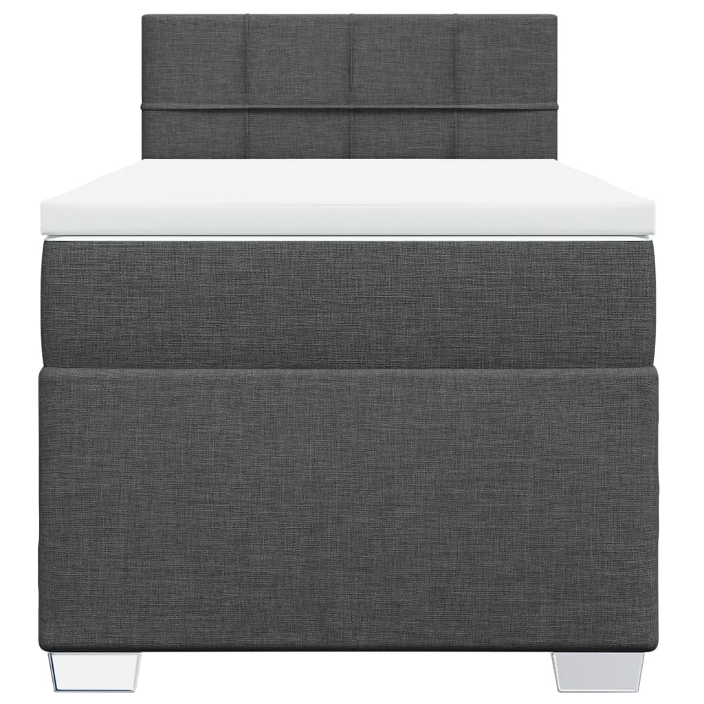 vidaXL Boxspring met matras stof donkergrijs 100x200 cm grijs, foto 4