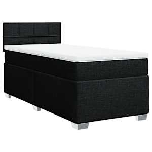 Box spring postel s matrací černá 100 x 200 cm textil - obrázek 2