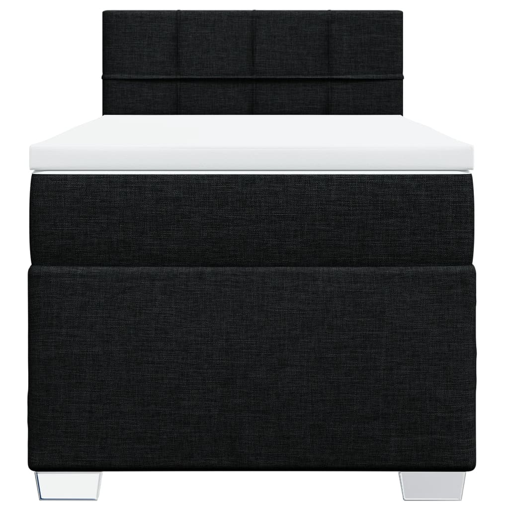 vidaXL Boxspring met matras stof zwart 100x200 cm, foto 4