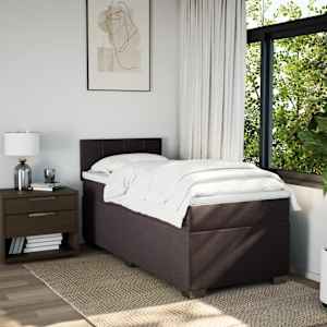 Box spring postel s matrací tmavě hnědá 100 x 200 cm textil - obrázek 3