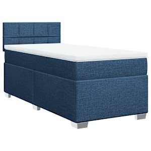 Box spring postel s matrací modrá 100 x 200 cm textil - obrázek 2