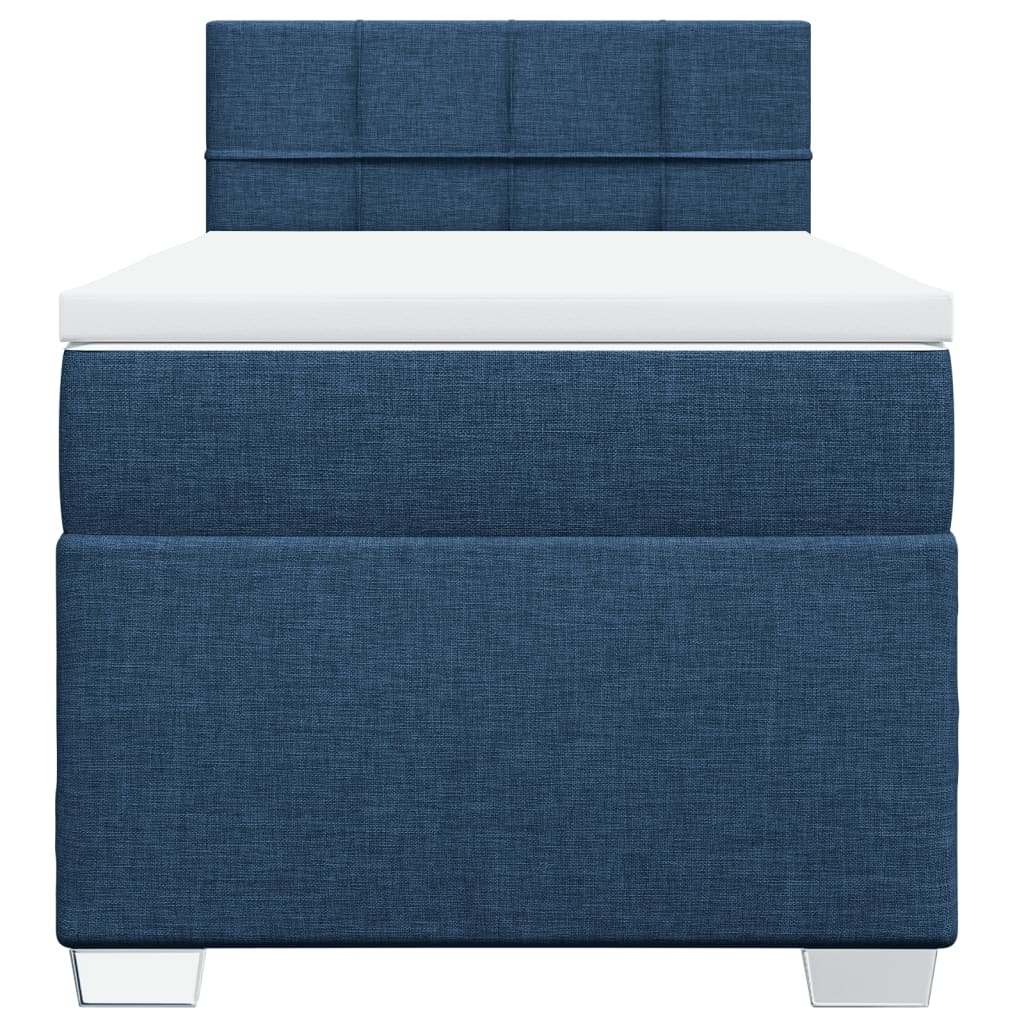 vidaXL Boxspring met matras stof blauw 100x200 cm, foto 4