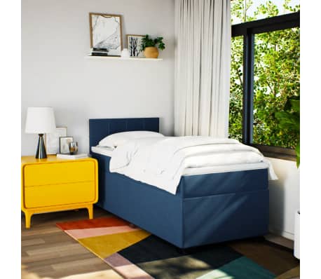 vidaXL kontinentalseng med madras 100x200 cm stof bl&aring;